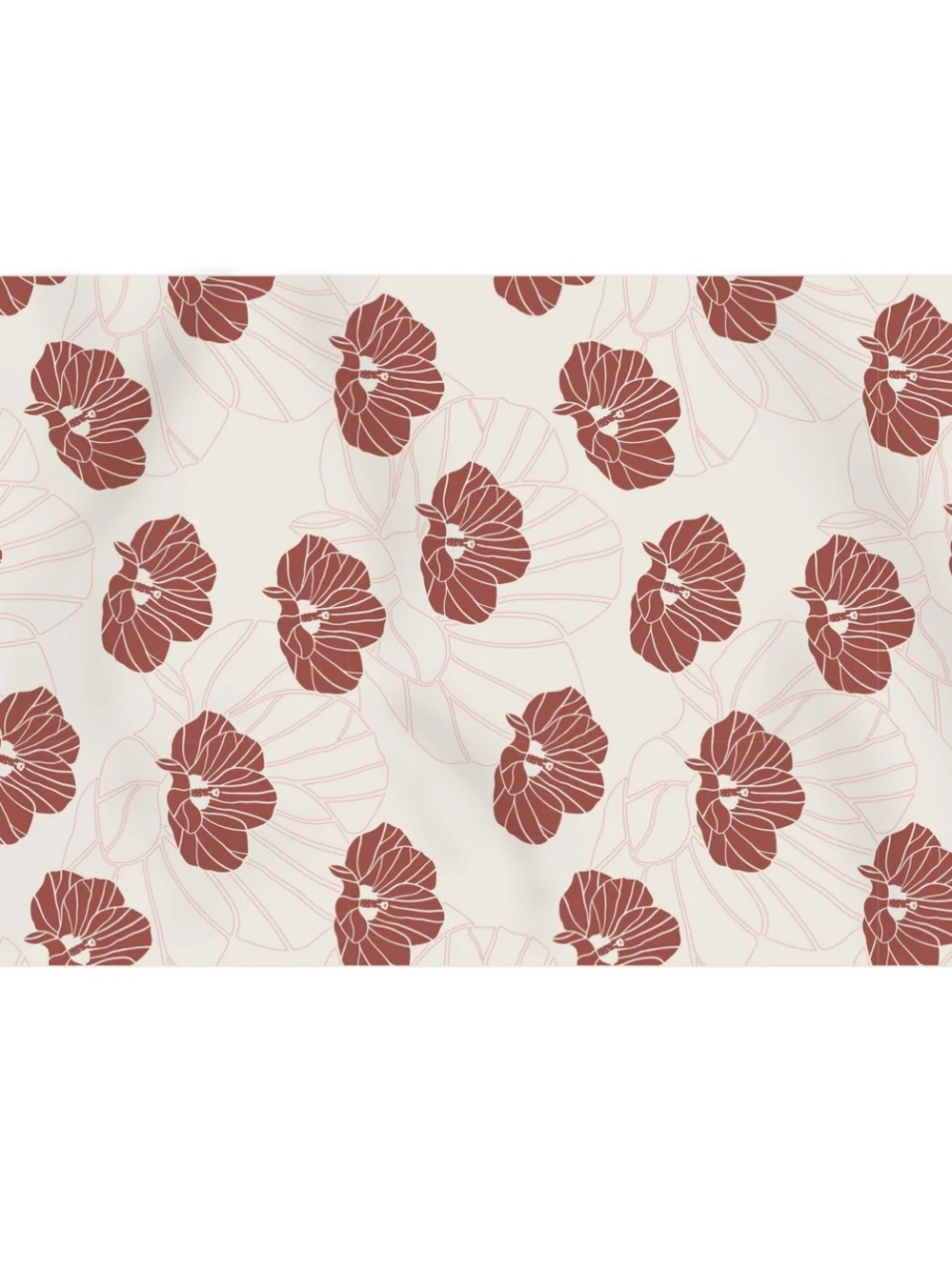 Floral Pareo Wrap in Dusty Rose on Cream